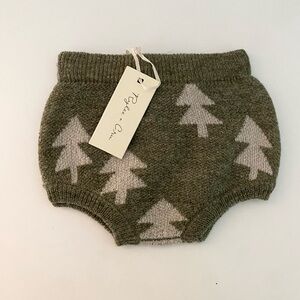 Rylee + Cru Christmas Tree Print Wool Blend Holiday Shorts Bloomers Sz 3/6m NWT